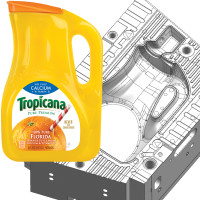 Example of a manufactured mold for bottles
